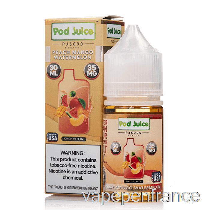 Pêche Mangue Pastèque - Jus De Dosette Pj5000 - 30ml 35mg Stylo Vape